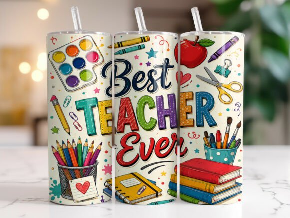 Best Teacher Ever Tumbler Wrap PNG Review
