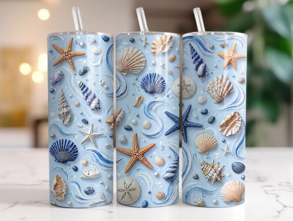 Blue Coastal Seashells 20oz Tumbler Wrap Review