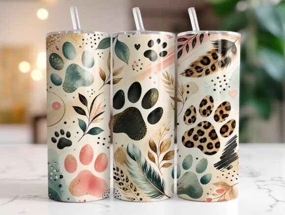 Boho Dog Paw Print Leopard 20oz Tumbler Review