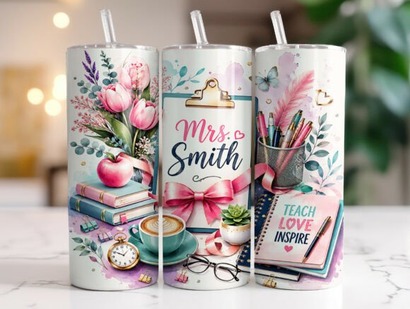 Coquette Teacher Floral Tumbler Wrap Design Review