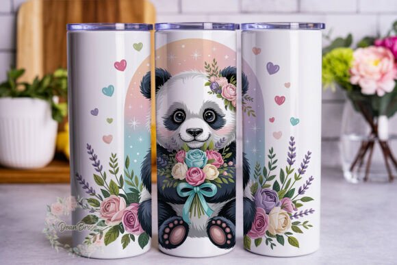 Cute Panda Floral Pastel 20oz Tumbler Review