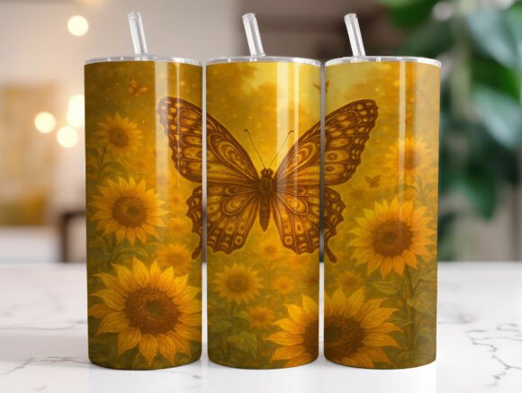 Golden Butterfly Sunflower Tumbler Wrap Review