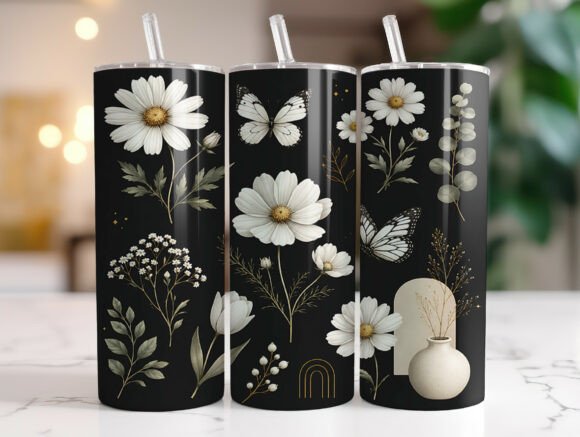 Minimalist Daisy Floral Tumbler Wrap Design Review