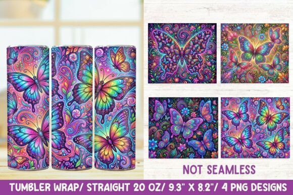 Neon Butterfly Tumbler Wrap Design Review