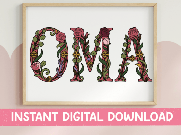 Oma Floral Letter Art SVG Dark Review