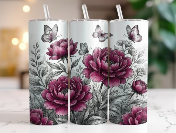 Pink Peony Butterfly Tumbler Sublimation Review