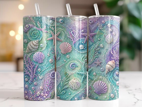 Seashell Pearl Tumbler Wrap Sublimation Review