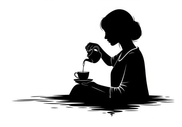 Silhouette Woman Pouring Tea into Cup: A Designer's Review