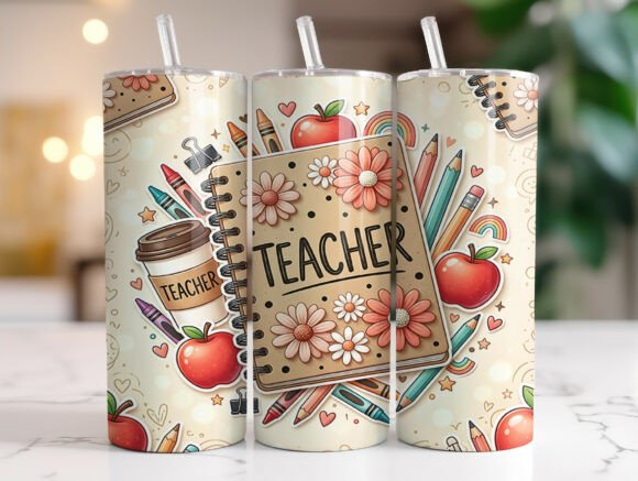 Teacher School Supplies Floral Tumbler Review