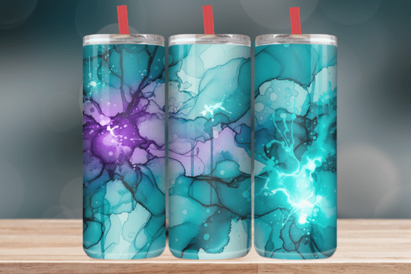 Teal Purple Alcohol Ink Art Tumbler Wrap Review