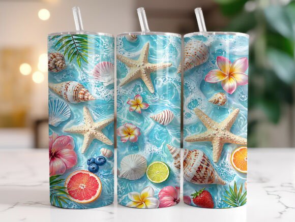 Tropical Beach Starfish Seashell Tumbler Review