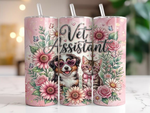Vet Assistant Floral 20 Oz Tumbler Wrap Review